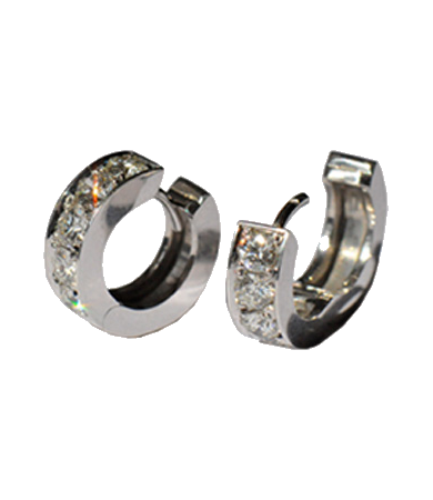 White gold and platinum diamond earrings | Statement Jewels