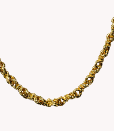 18k yellow gold '70s Wolfers necklace | Statement Jewels