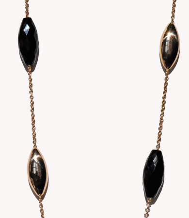 Rosé gold and onyx Artur Scholl necklace  | Statement Jewels