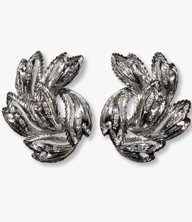 White gold and diamond Carl Bucherer '60s earrings | Statement Jewels