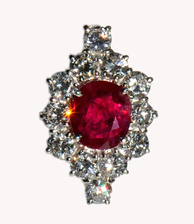 White gold, ruby and diamond ring | Statement Jewels