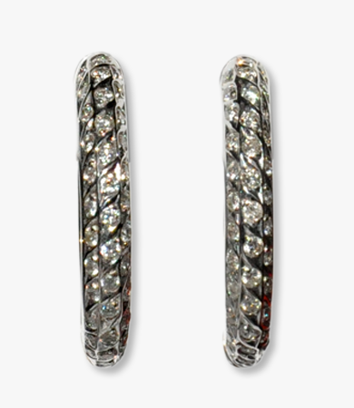White and yellow gold diamond earrings | Statement Jewels