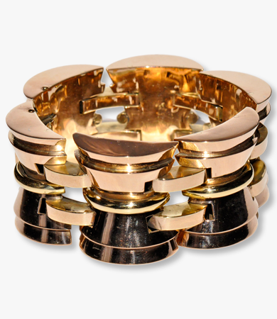 Rose and yellow gold '40s bracelet | Statement Jewels