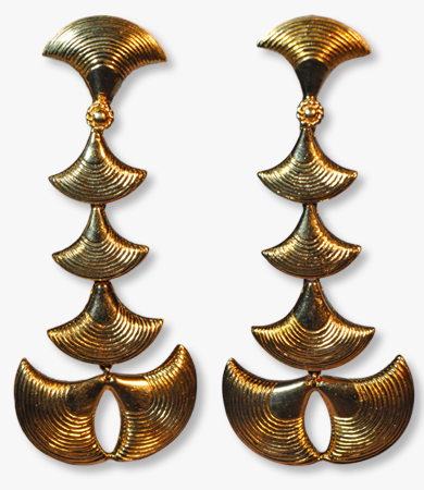 Yellow gold '70s German earrings | Statement Jewels