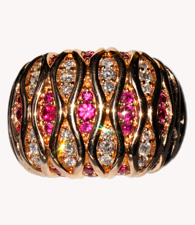Rosé gold Artur Scholl ring with rubies and diamonds | Statement Jewels Rosé gold Artur Scholl ring with rubies and diamonds | Statement Jewels