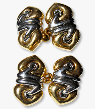 A pair of white and yellow gold Bvlgari cufflinks | Statement Jewels