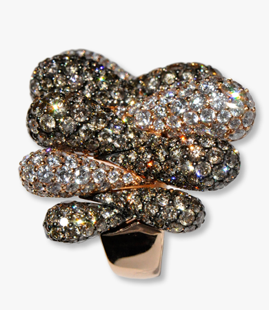 Rosé gold, white & Champagne diamonds Artur Scholl ring | Statement Jewels Rosé gold, white & Champagne diamonds Artur Scholl ring | Statement Jewels