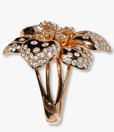 Rosé gold and diamonds Artur Scholl 'flower' ring | Statement Jewels