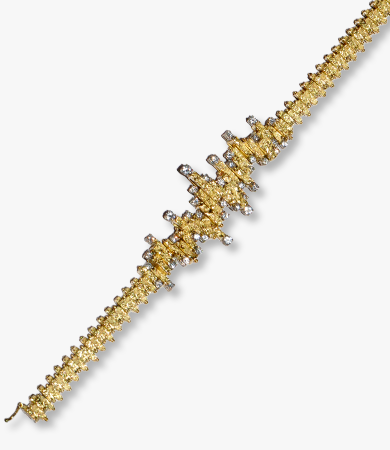 Yellow gold and diamonds '60s bracelet | Statement Jewels