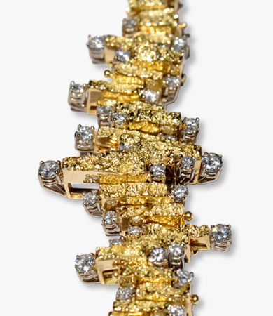 Yellow gold and diamonds '60s bracelet | Statement Jewels
