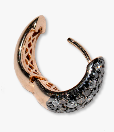 Rosé gold Artur Scholl earrings with white, black & champagne diamonds | Statement Jewels Rosé gold Artur Scholl earrings with white, black & champagne diamonds | Statement Jewels