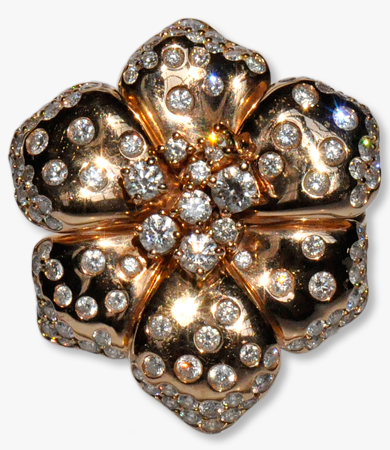 Rosé gold and diamonds Artur Scholl 'flower' ring | Statement Jewels Rosé gold and diamonds Artur Scholl 'flower' ring | Statement Jewels