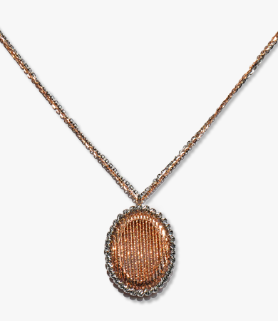 Rosé and white gold, oval pendant, Artur Scholl necklace | Statement Jewels