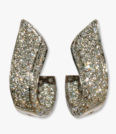 White gold and diamond Hafner earrings | Statement Jewels