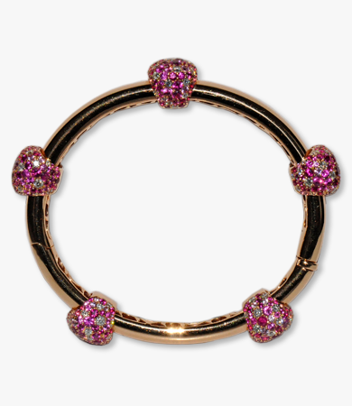 Rosé gold Artur Scholl bracelet with diamonds and pink sapphires | Statement Jewels