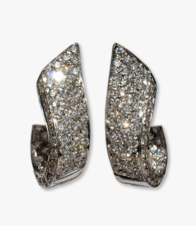 White gold and diamond Hafner earrings | Statement Jewels