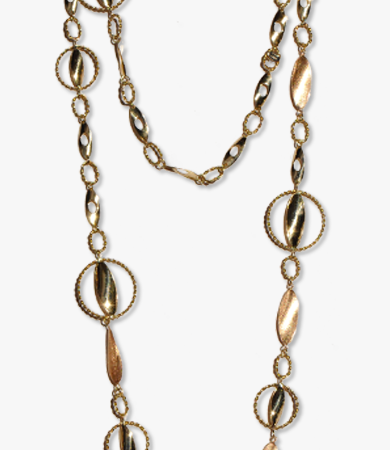 Yellow and rosé gold 'Leaves' necklace, earrings set | Statement Jewels Yellow and rosé gold 'Leaves' necklace, earrings set | Statement Jewels