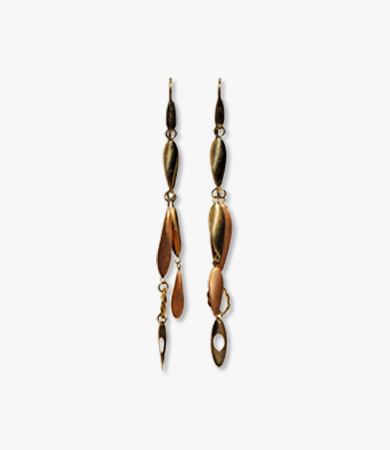Yellow and rosé gold 'Leaves' necklace, earrings set | Statement Jewels Yellow and rosé gold 'Leaves' necklace, earrings set | Statement Jewels